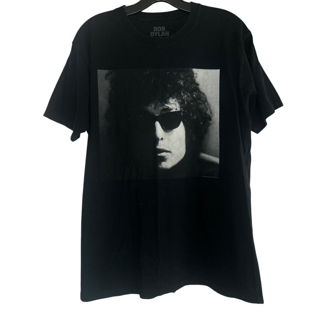 Bob Dylan Portrait Graphic Black Band T-Shirt Size Large